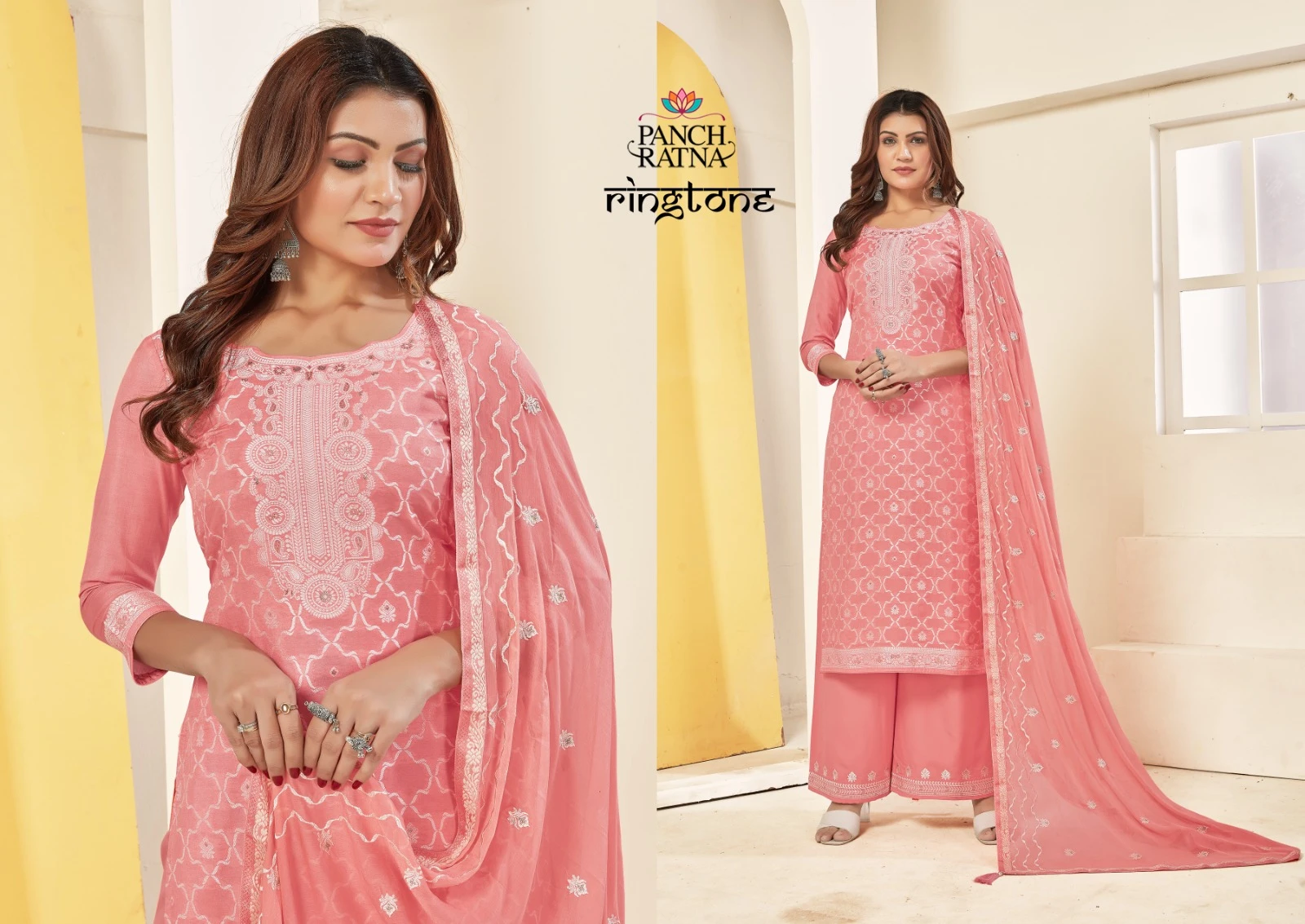 Panch Ratn Ringtone Pure Muslin Silk Wholesale Fancy Salwar Suit Catalog — Wholesale Salwar Suits, MPA wholesale from Surat - Gallery Image 2